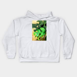 Mini Monstera - White Kids Hoodie